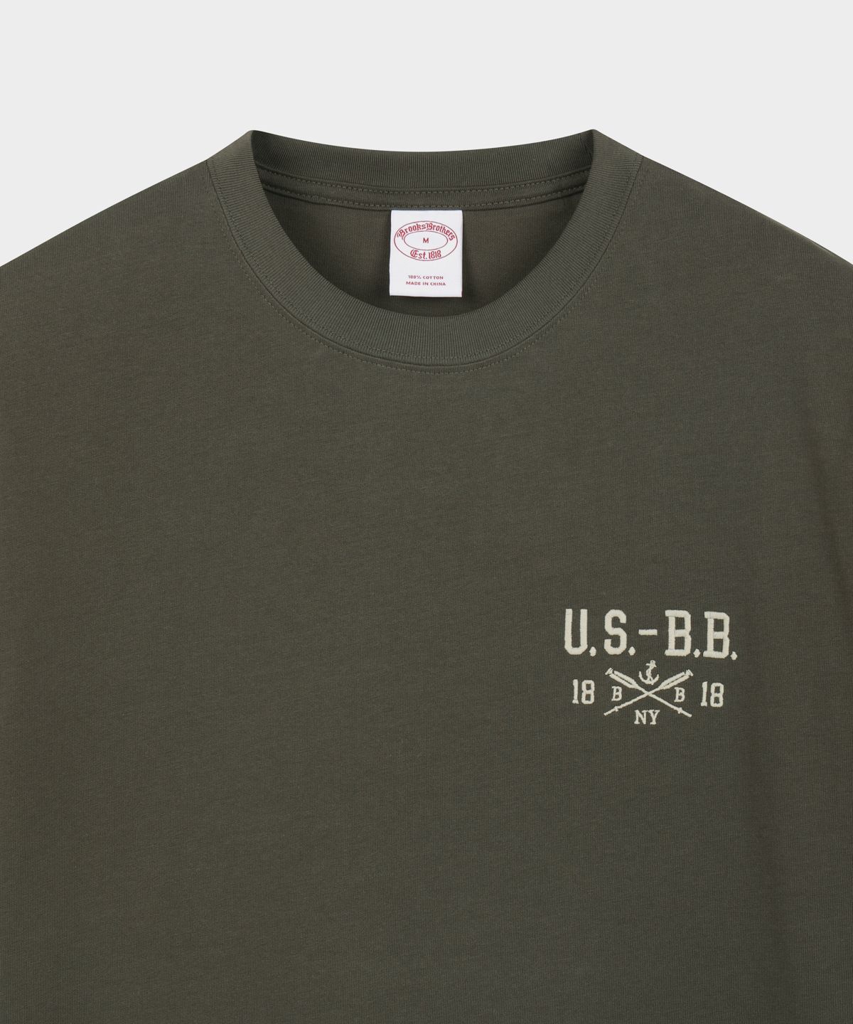 브룩스 브라더스(BROOKS BROTHERS) [Heritage] USBB 그래픽 반팔티셔츠 (카키) (BBNPMHG251)