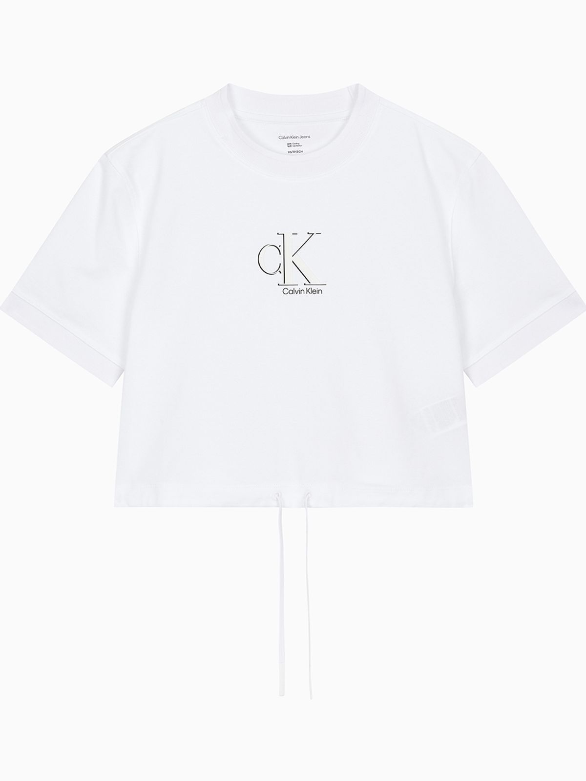캘빈클라인 진(CALVIN KLEIN JEANS) 여성 쿨링 저지 타이 웨이스트 크롭 반팔 티셔츠 47F231G YAF