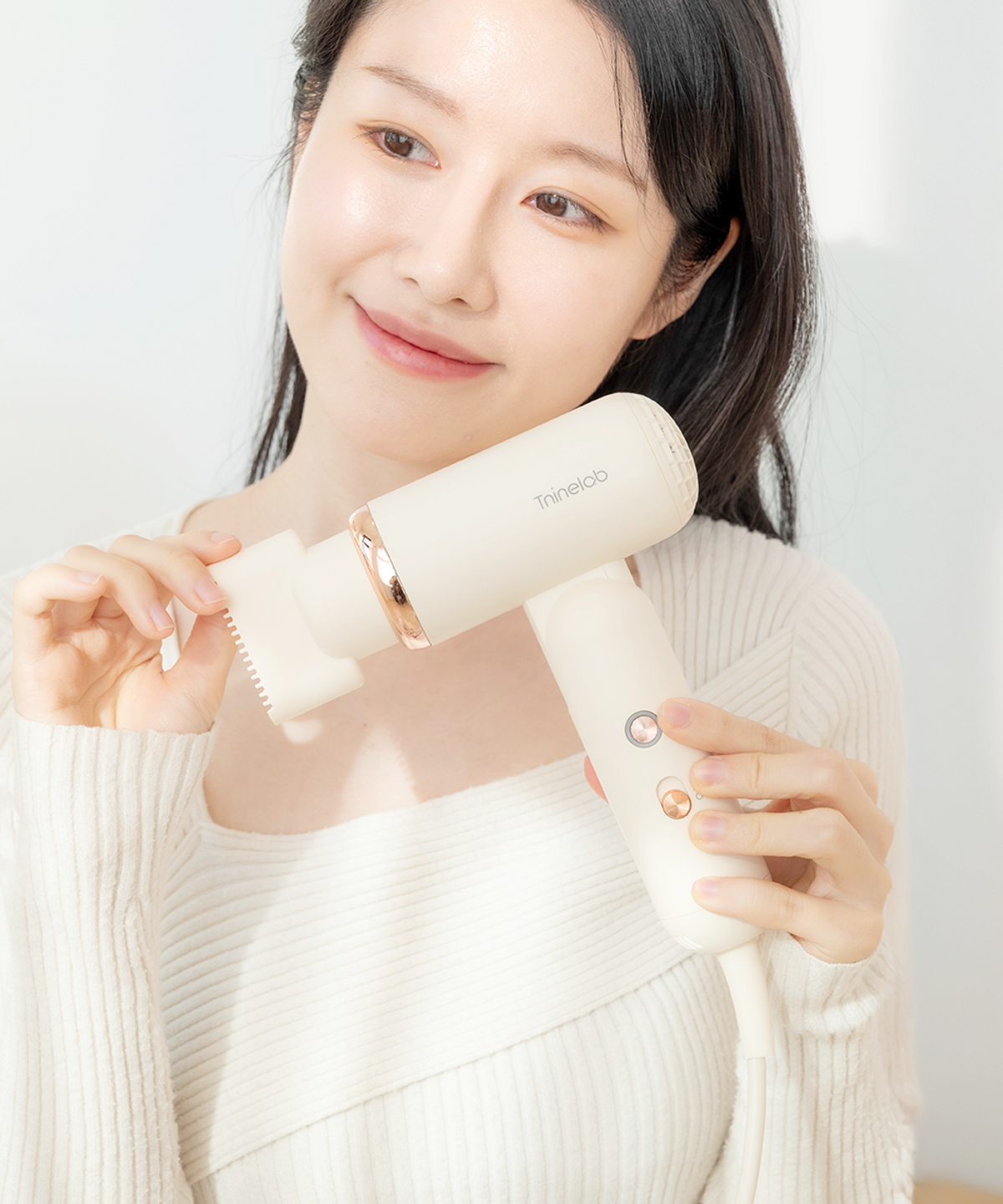 티나인랩(TNINELAB) [접이식] 티나인 BLDC 여행용 가벼운 미니 헤어드라이기 티니폴드젯(크림)