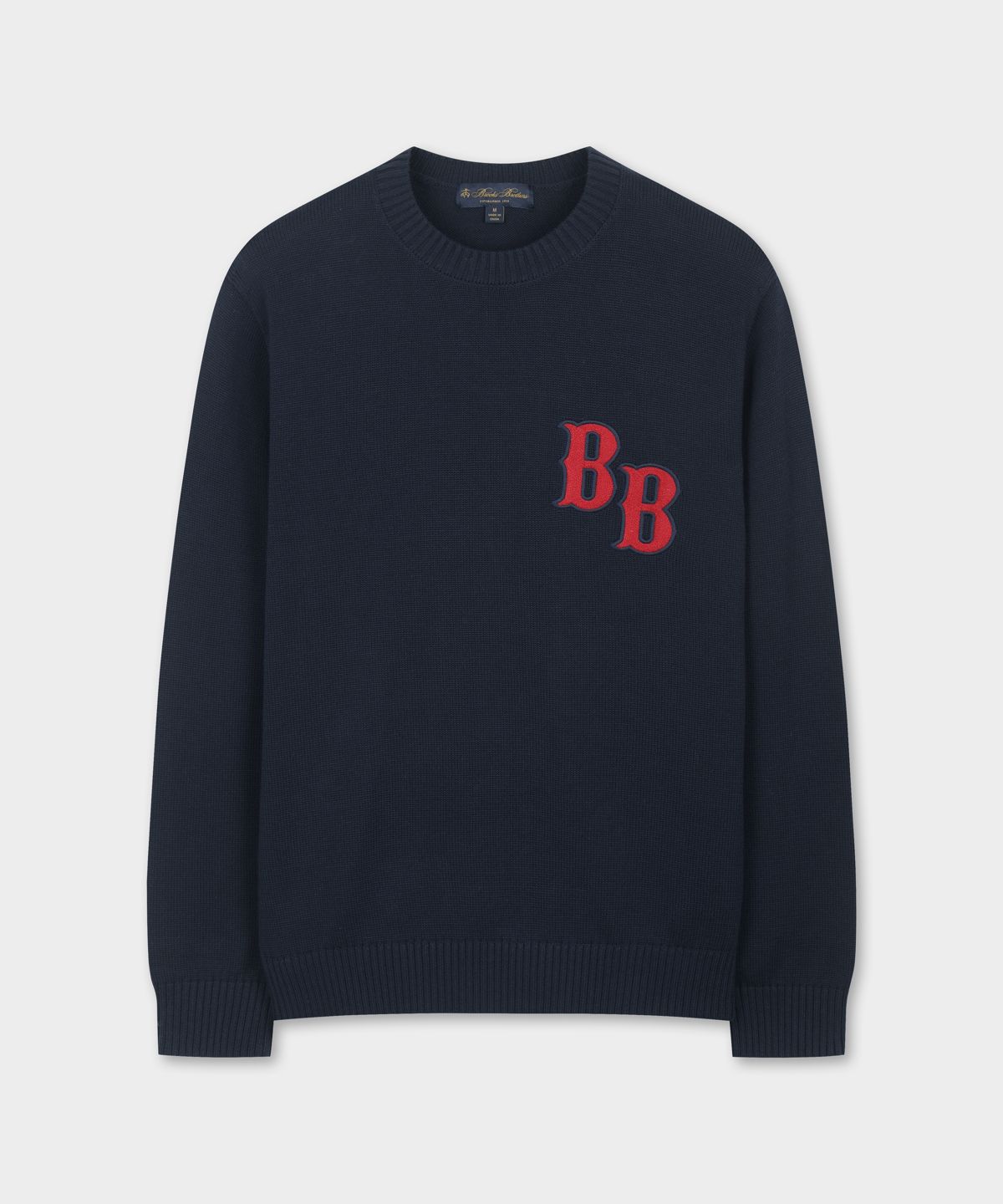 브룩스 브라더스(BROOKS BROTHERS) [Heritage] 레터링 풀오버 스웨터 (네이비) (BBWRMHG151)