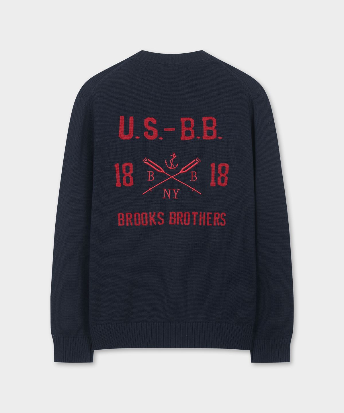 브룩스 브라더스(BROOKS BROTHERS) [Heritage] 레터링 풀오버 스웨터 (네이비) (BBWRMHG151)