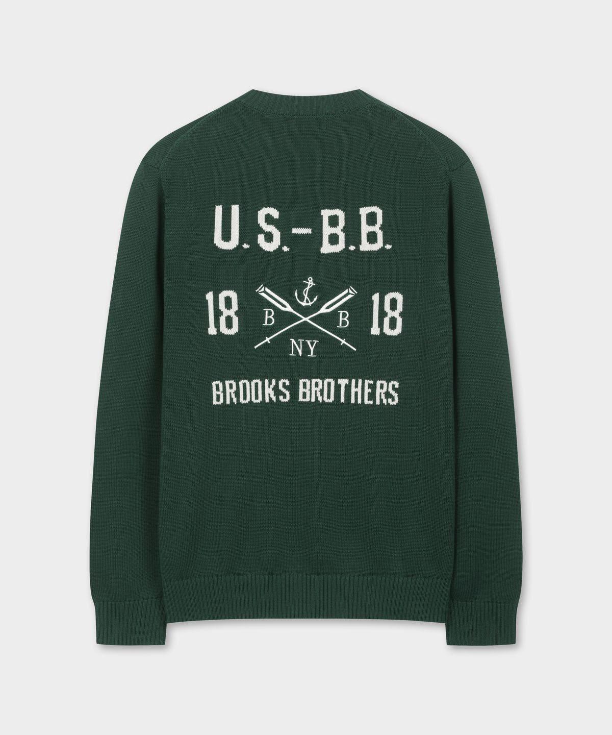 브룩스 브라더스(BROOKS BROTHERS) [Heritage] 레터링 풀오버 스웨터 (그린) (BBWRMHG151)