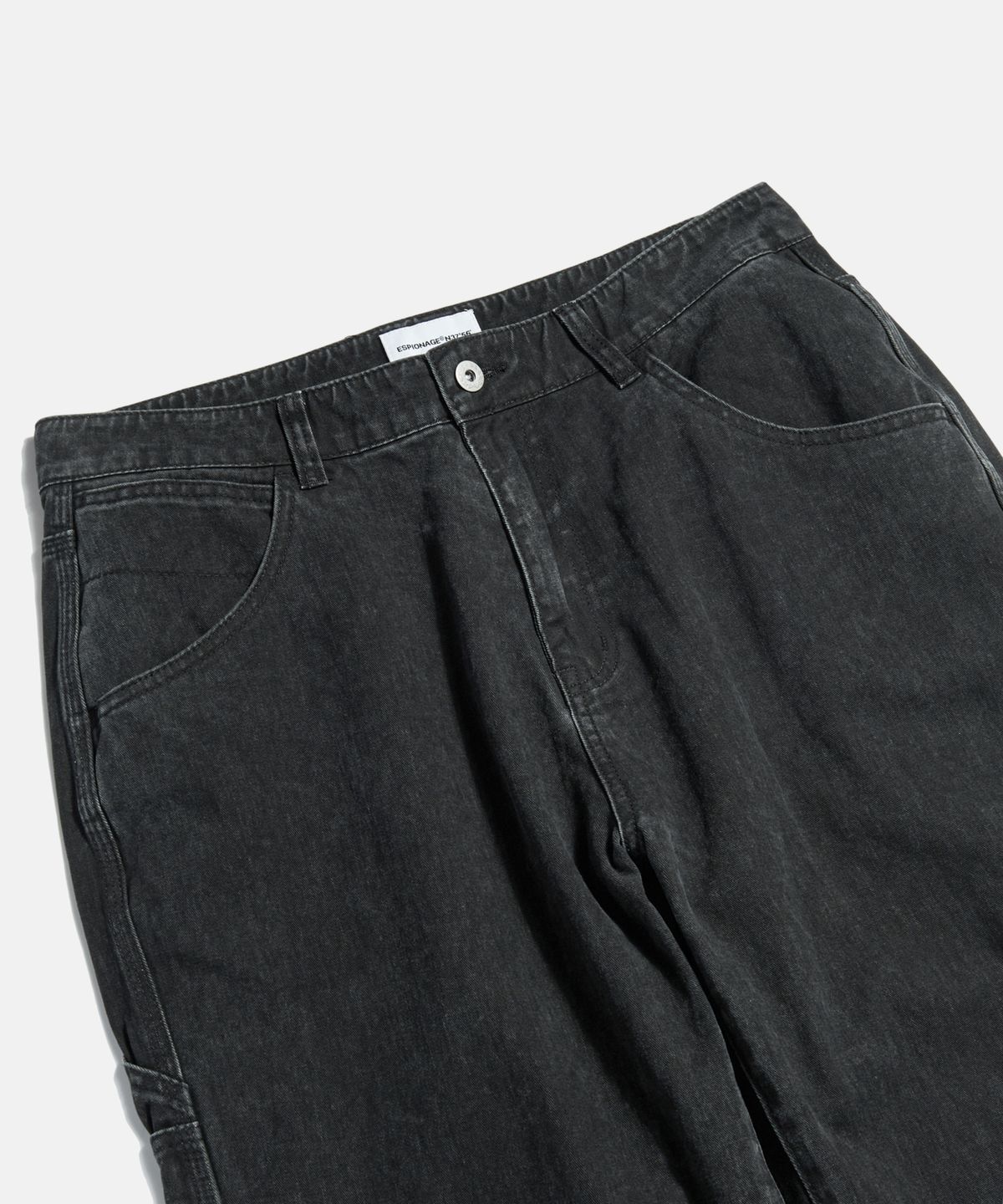 에스피오나지(ESPIONAGE) Vintage Cotton Painter Pants Washed Black