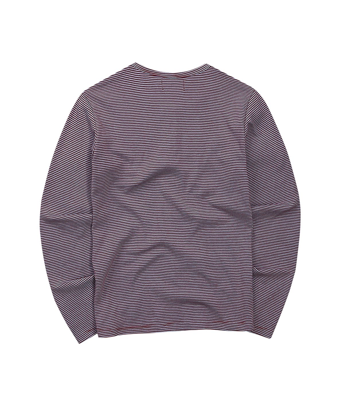 이이이알알알(EEERRR) Saint of desire stripe henry neck long sleeve (Burgundy)