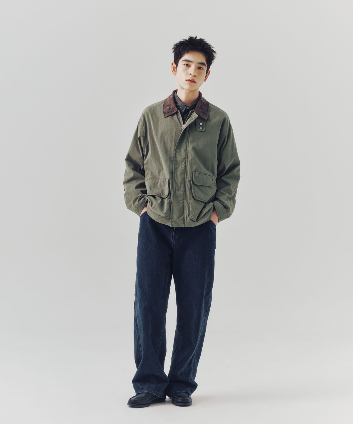 에스피오나지(ESPIONAGE) Vintage Cotton Painter Pants Washed Navy