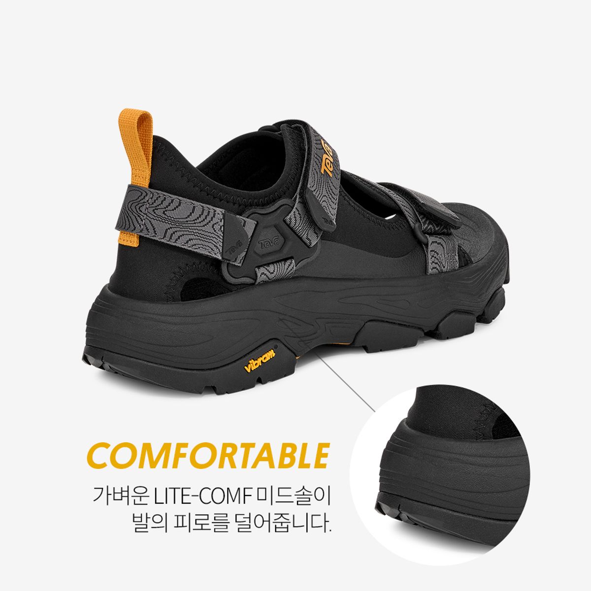 테바(TEVA) 비브람솔 남성 그랜드뷰 맥스 샌들 (BLK) STVM2614770-BLK
