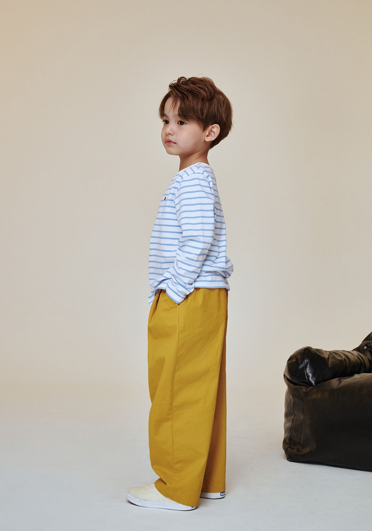 빈(BEEN) BA13TS01SB 스카이블루 스트라이프 긴팔 티셔츠