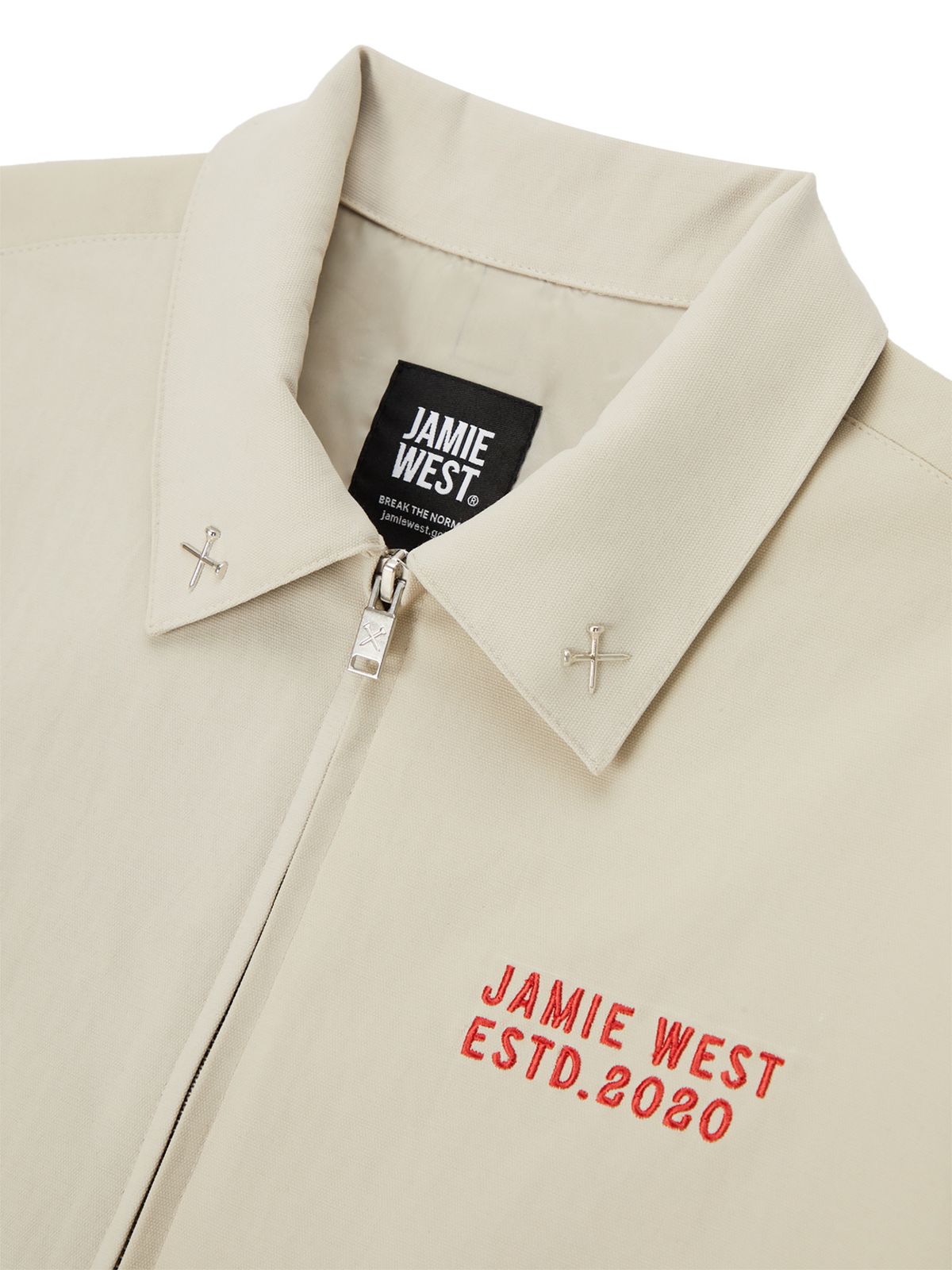 제이미웨스트(JAMIE WEST) 메탈 카라포인트 워크자켓 (베이지)
