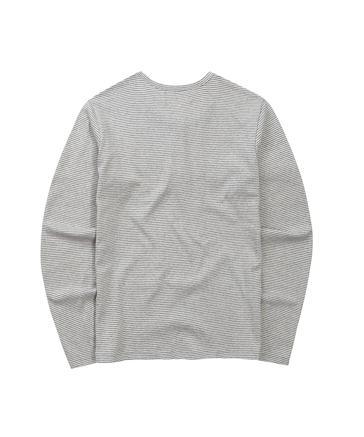 이이이알알알(EEERRR) Saint of desire stripe henry neck long sleeve (Melange)