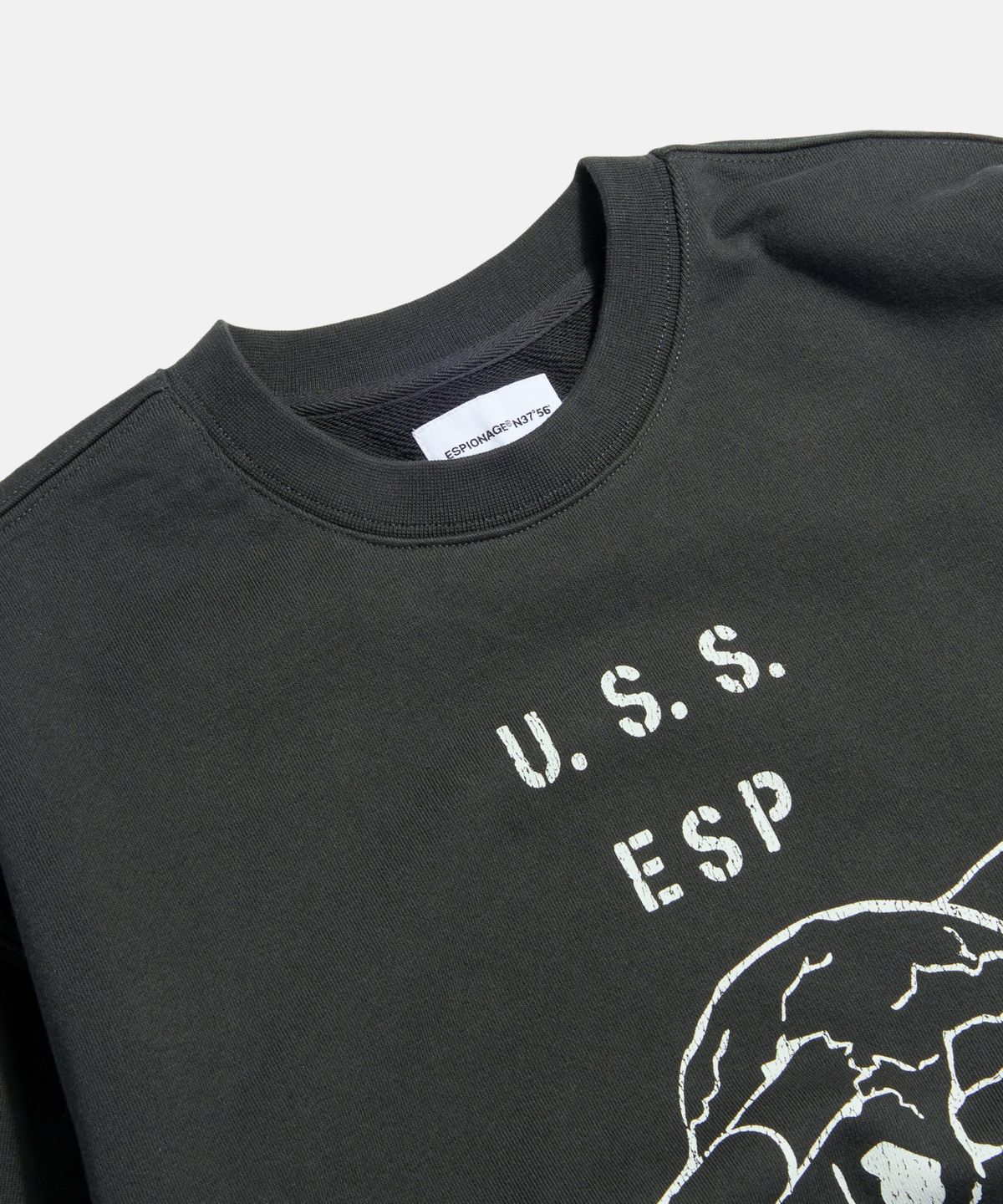 에스피오나지(ESPIONAGE) U.S.S. Heavyweight Sweatshirt Vintage Black