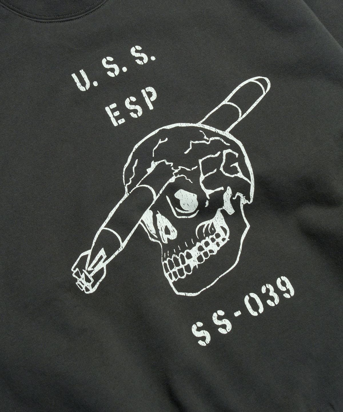 에스피오나지(ESPIONAGE) U.S.S. Heavyweight Sweatshirt Vintage Black
