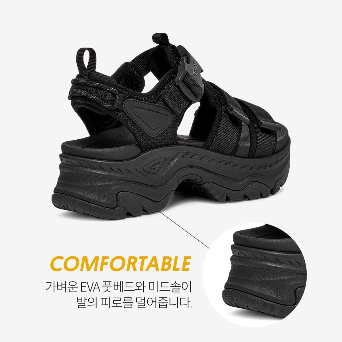 테바(TEVA) 여성 허리케인 앰프솔 가일라 (BLK) STVF2614570-BLK
