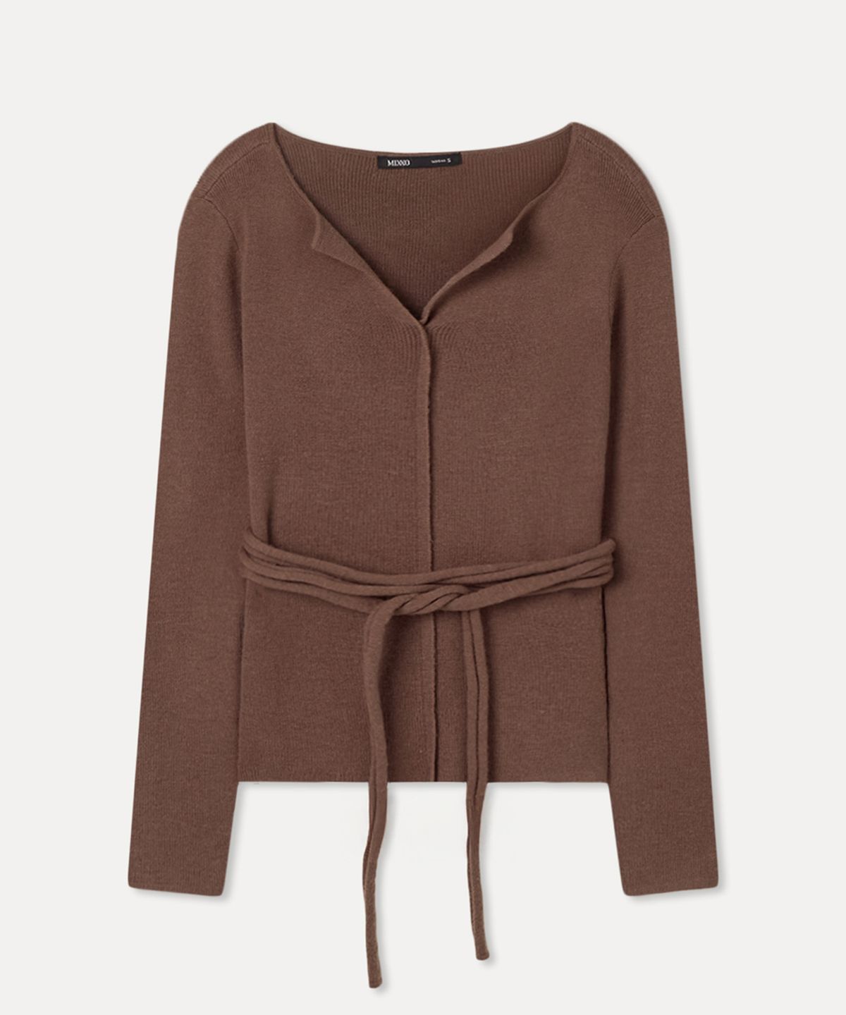 미쏘(MIXXO) 오픈카라 골지 스트랩 풀오버_MIWKAG314T
