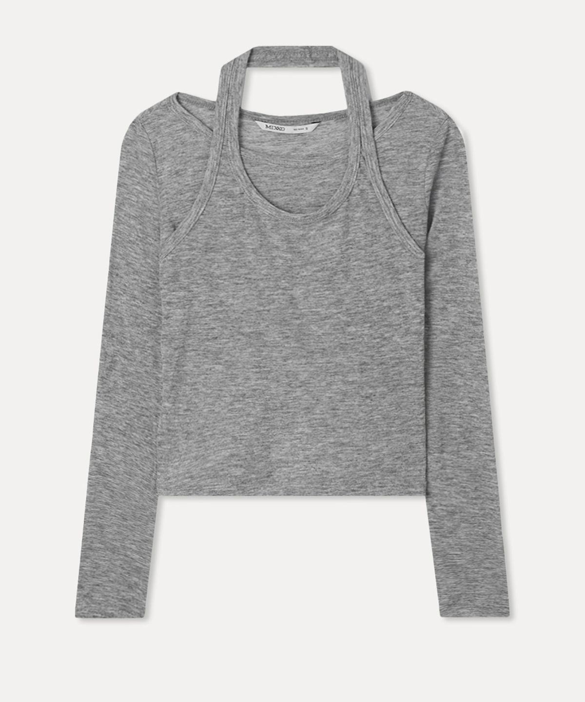 미쏘(MIXXO) 홀터넥 시스루 긴팔 티셔츠 RE LWF912C_MIWLWG31QA