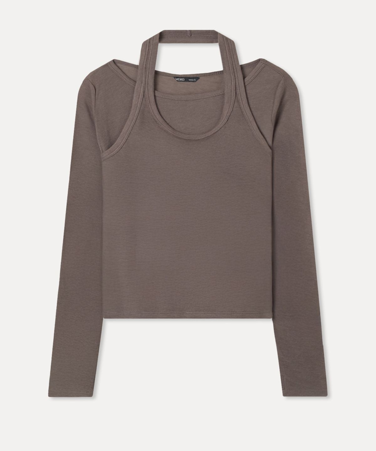 미쏘(MIXXO) 홀터넥 시스루 긴팔 티셔츠 RE LWF912C_MIWLWG31QA