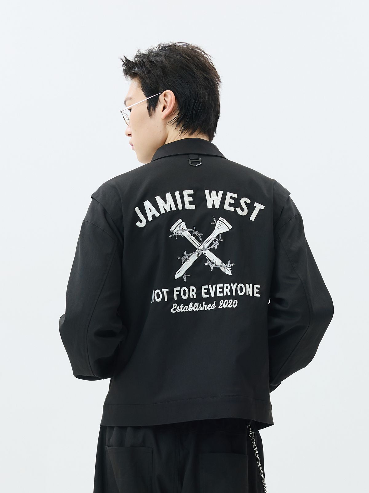 제이미웨스트(JAMIE WEST) 메탈 카라포인트 워크자켓 (블랙)
