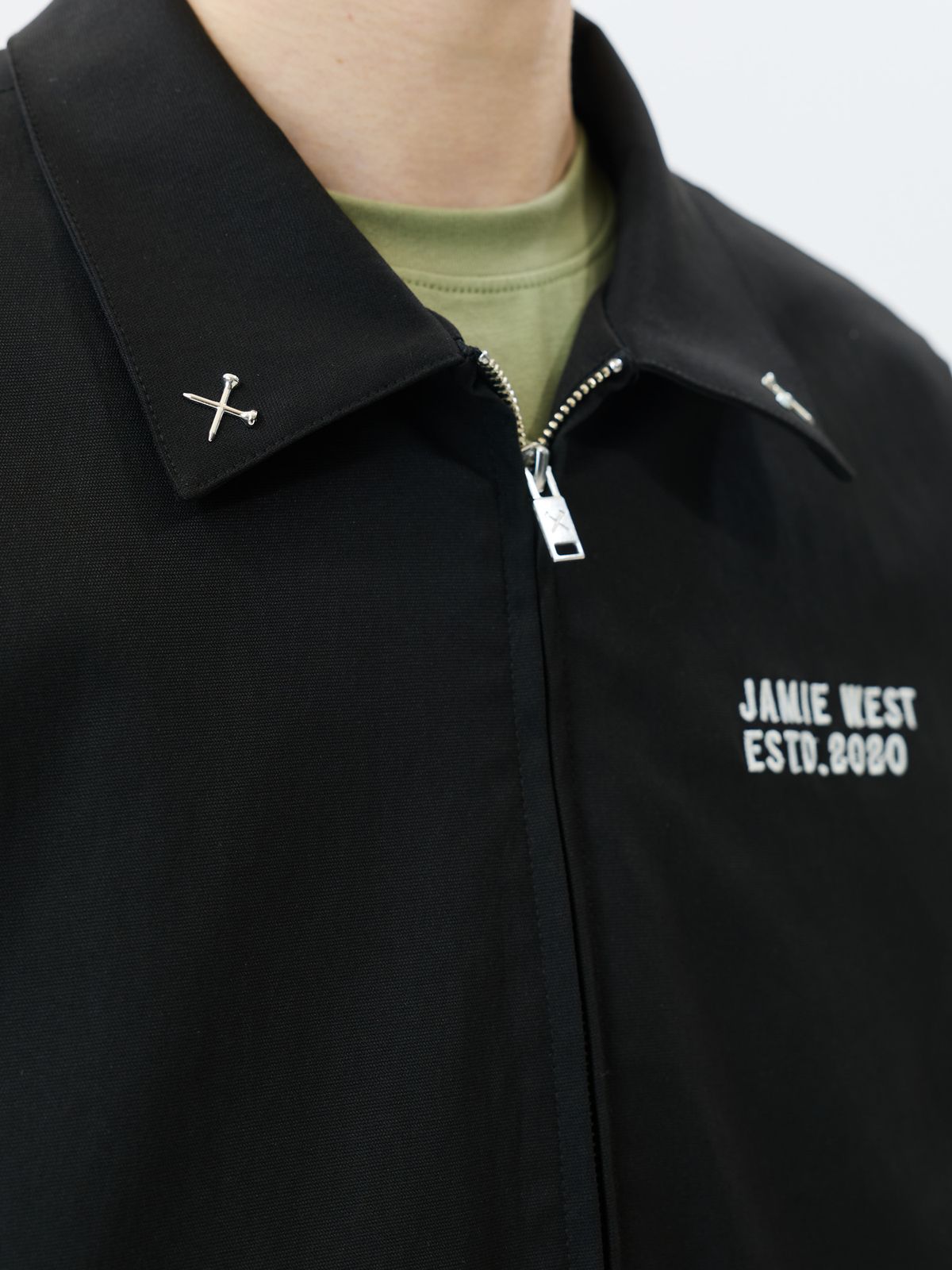 제이미웨스트(JAMIE WEST) 메탈 카라포인트 워크자켓 (블랙)