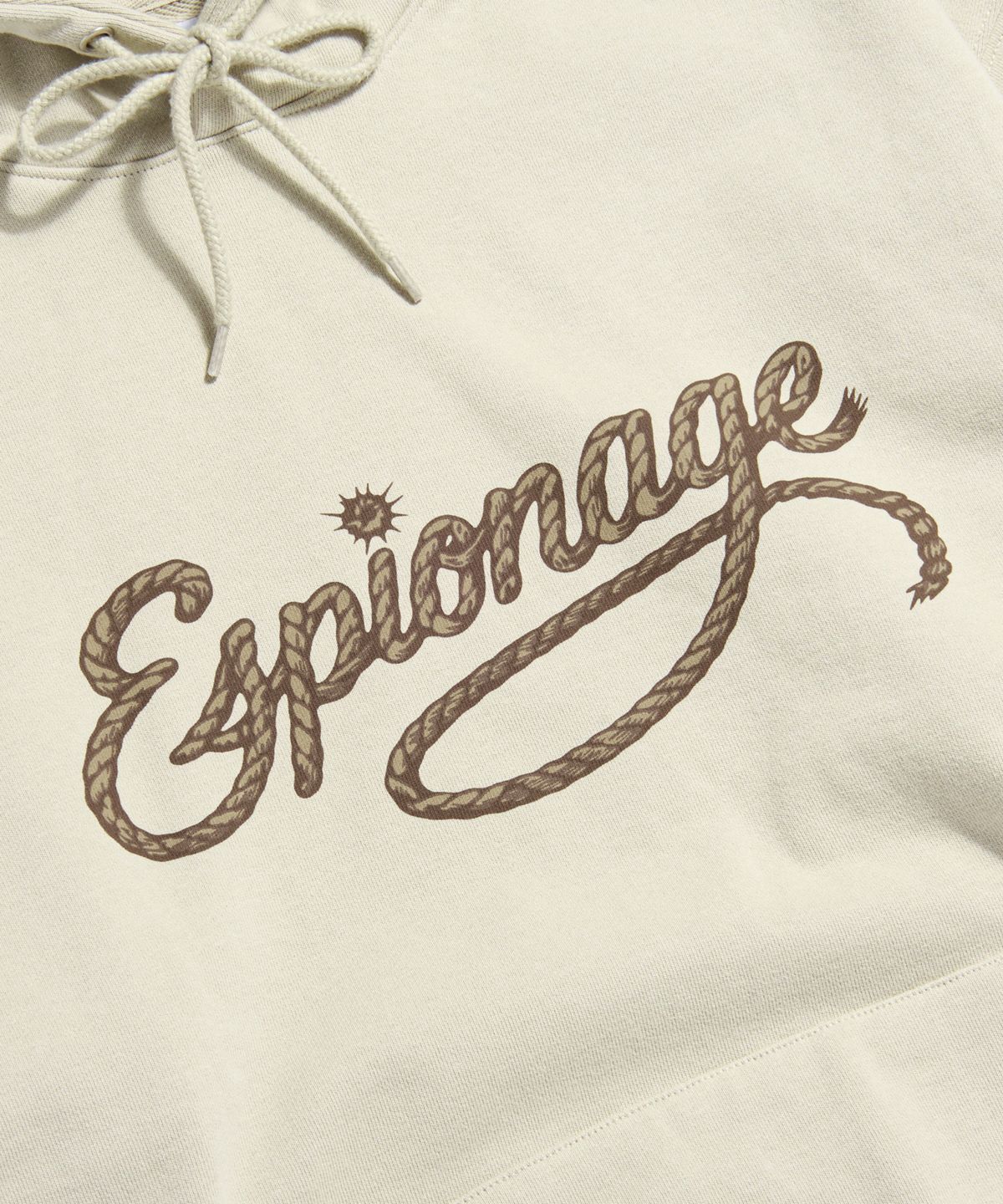 에스피오나지(ESPIONAGE) Cowboy Rope Logo Heavyweight Hoodie Sand