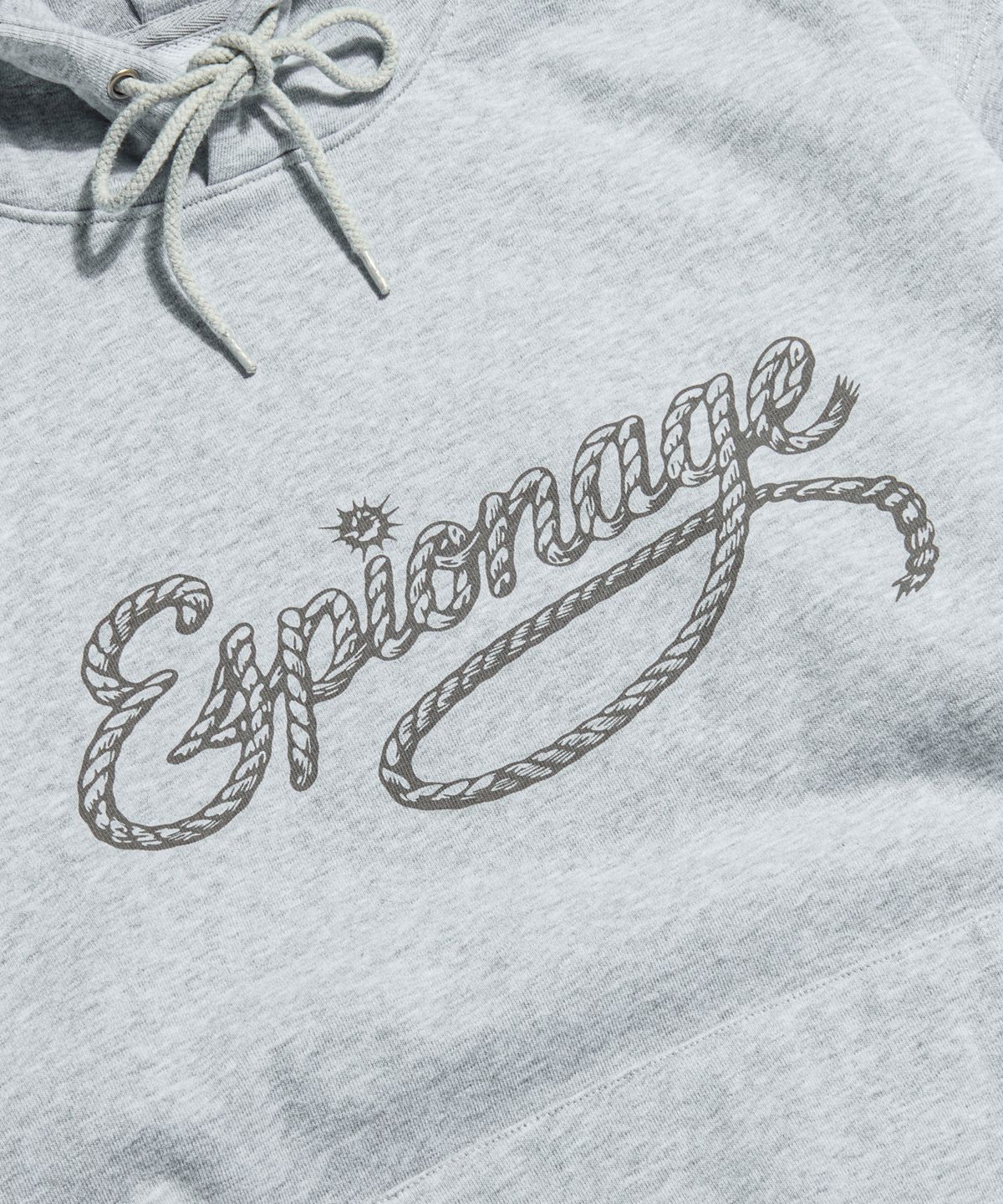 에스피오나지(ESPIONAGE) Cowboy Rope Logo Heavyweight Hoodie Grey
