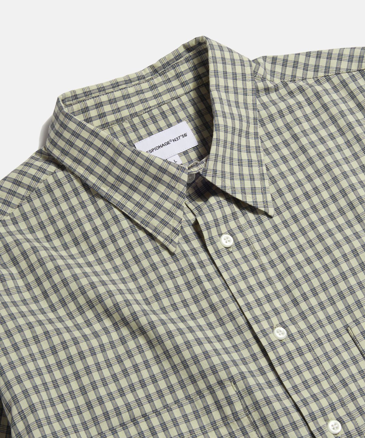 에스피오나지(ESPIONAGE) Multi Check 2 Pocket Shirt Blue Beige