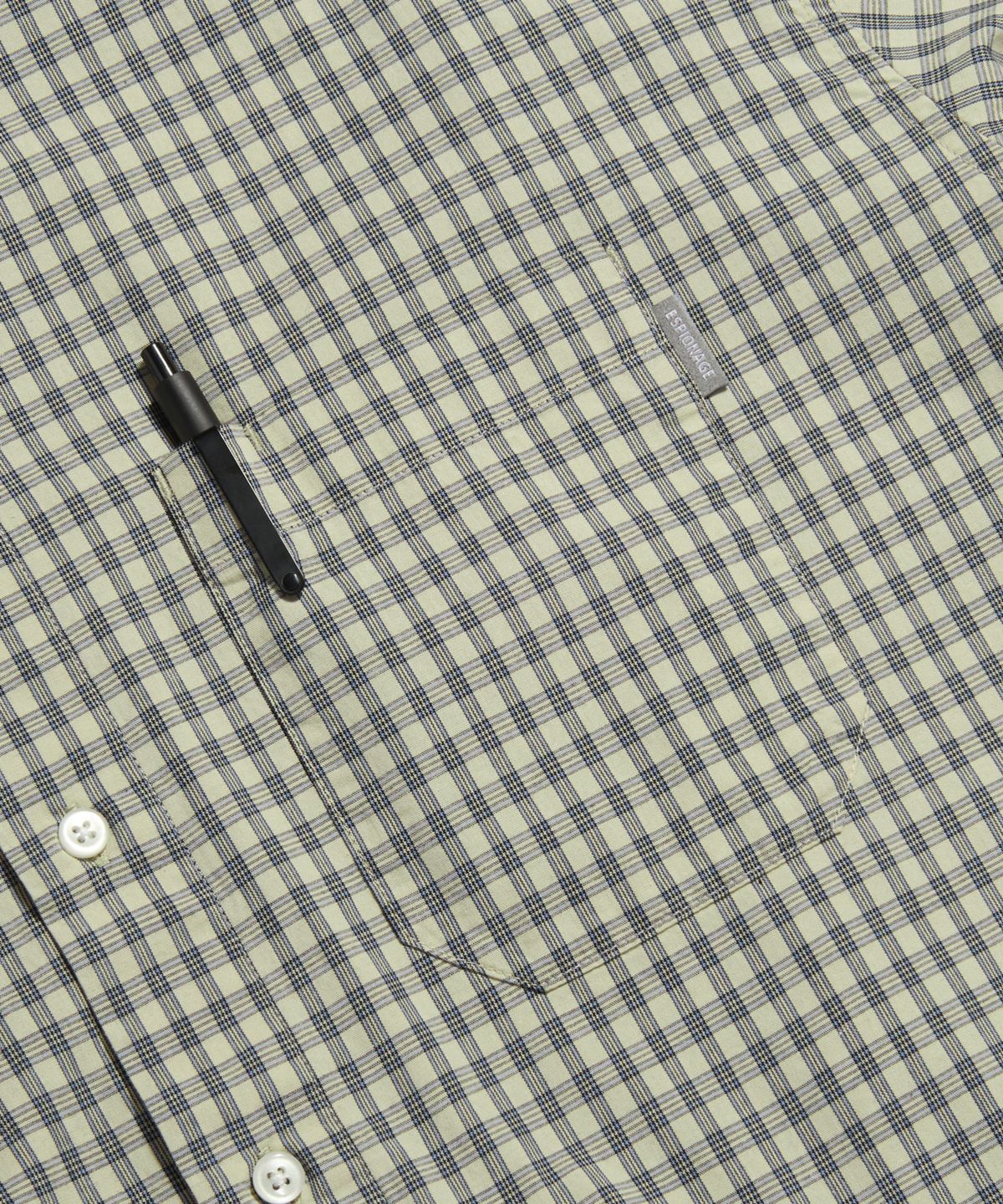 에스피오나지(ESPIONAGE) Multi Check 2 Pocket Shirt Blue Beige