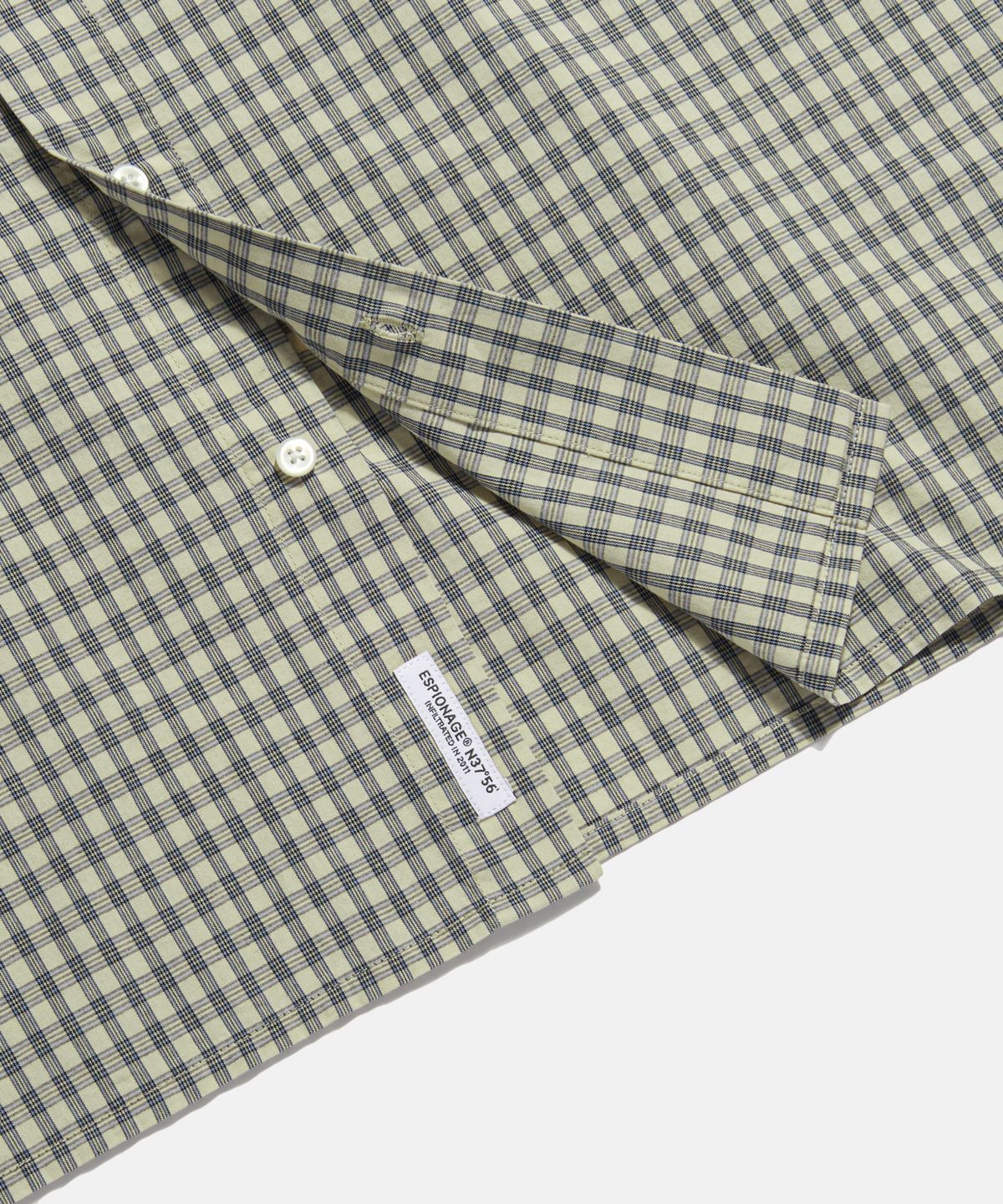 에스피오나지(ESPIONAGE) Multi Check 2 Pocket Shirt Blue Beige