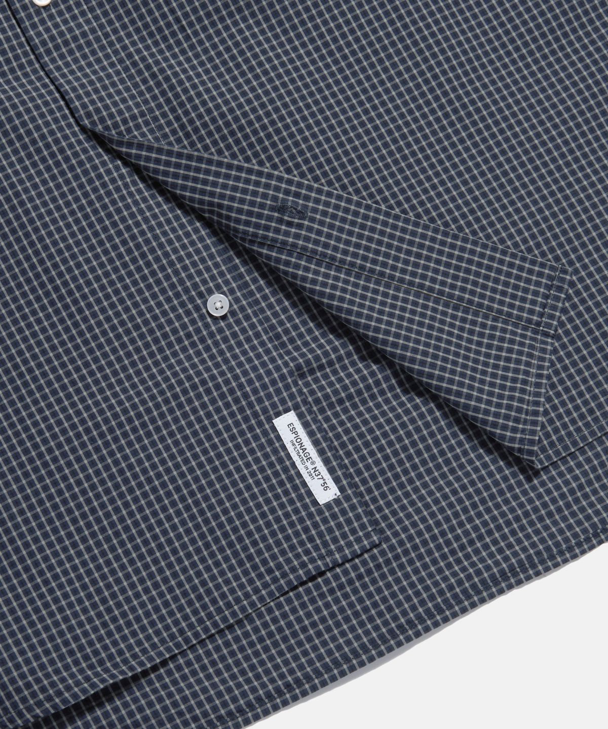 에스피오나지(ESPIONAGE) Multi Check Flap Pocket Shirt Navy