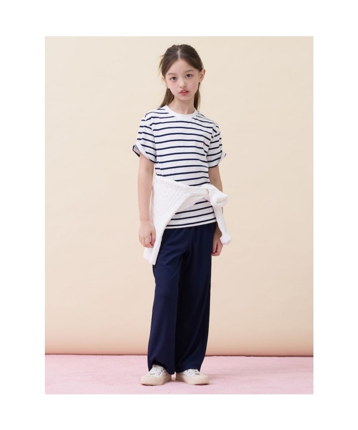 빈폴 키즈(BEANPOLE KIDS) [Essential] 스트라이프 반소매 티셔츠 - 아이보리 (BI6242UE20)