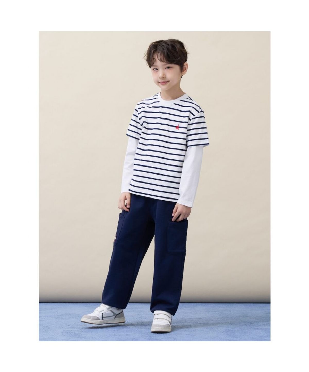 빈폴 키즈(BEANPOLE KIDS) [Essential] 스트라이프 반소매 티셔츠 - 아이보리 (BI6242UE20)