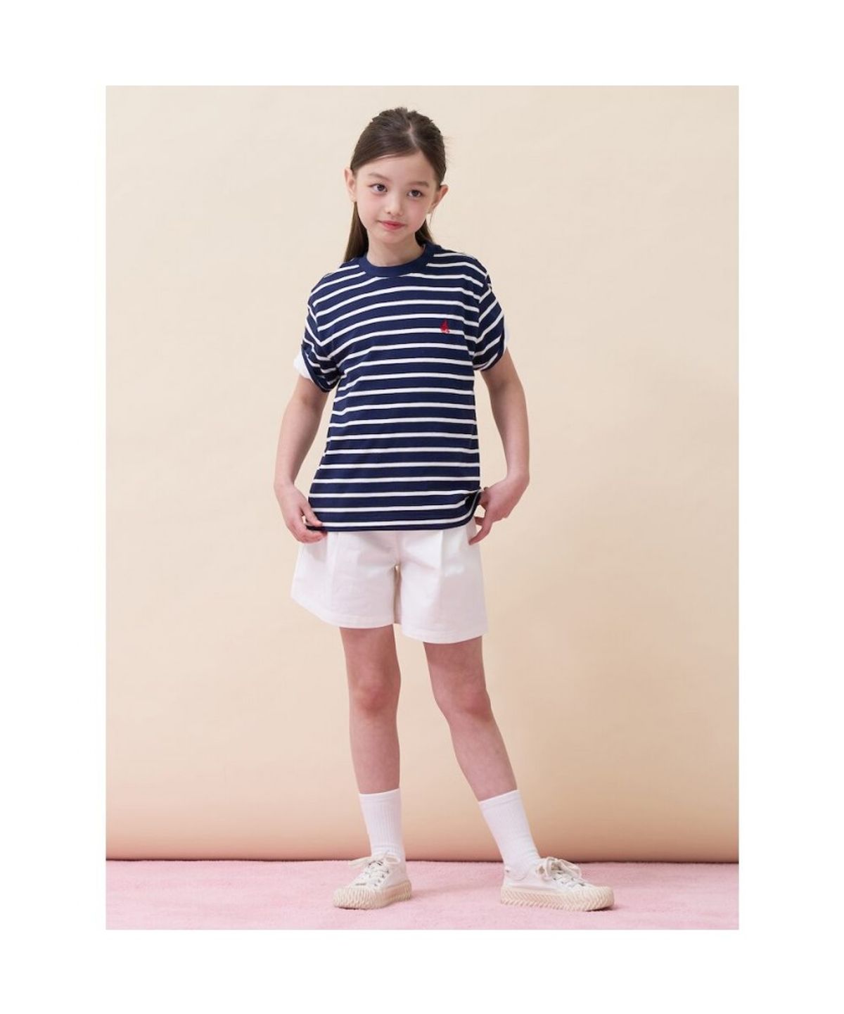 빈폴 키즈(BEANPOLE KIDS) [Essential] 스트라이프 반소매 티셔츠 - 네이비 (BI6242UE2R)