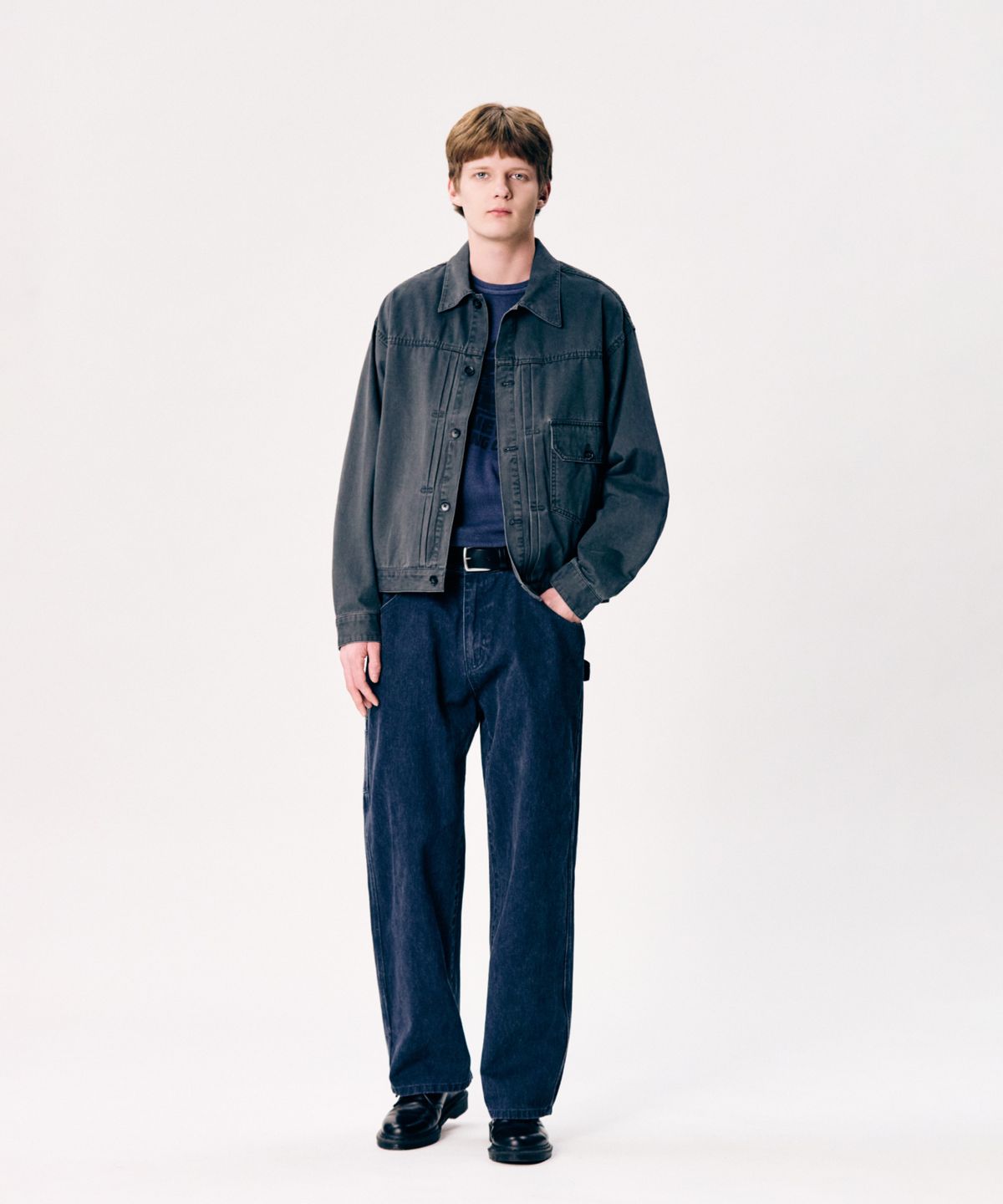 에스피오나지(ESPIONAGE) Type 1 Washed Cotton Trucker Jacket Charcoal