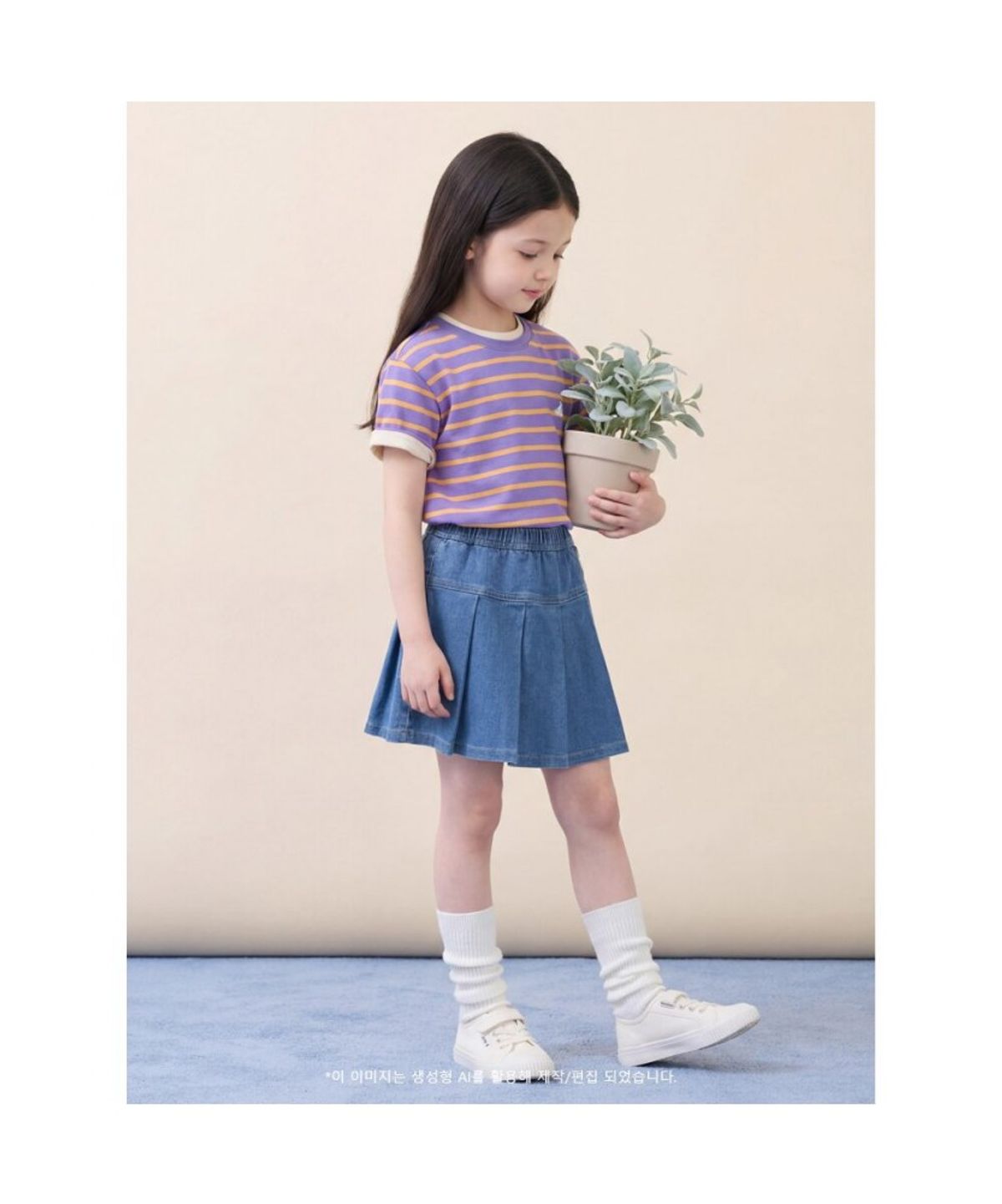 빈폴 키즈(BEANPOLE KIDS) [Essential] 스트라이프 반소매 티셔츠 - 오크리드 (BI6242UE2V)
