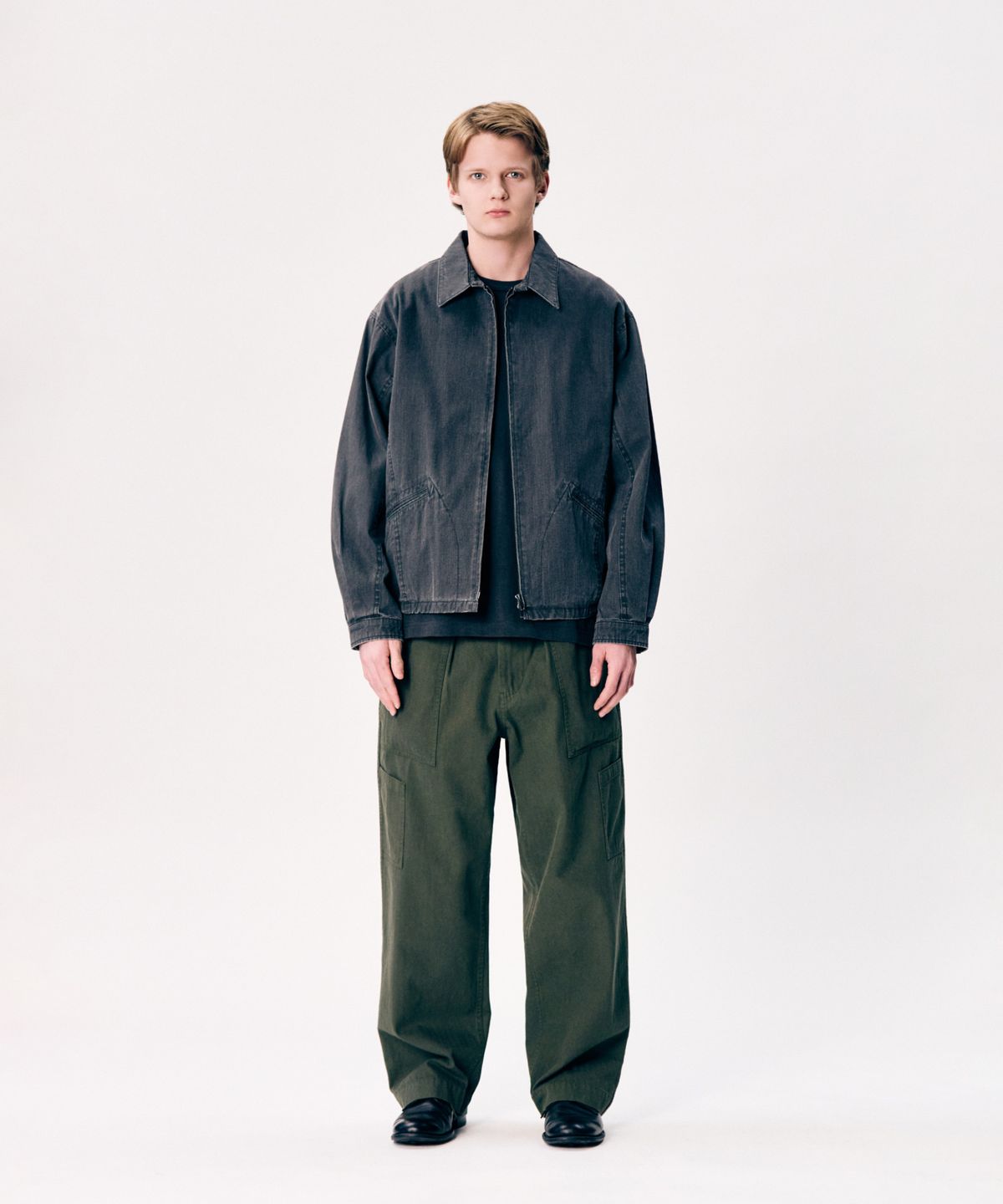 에스피오나지(ESPIONAGE) Washed Drizzler Jacket Black