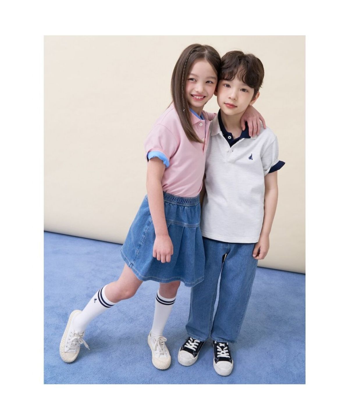 빈폴 키즈(BEANPOLE KIDS) [Essential] 피케 카라 반소매 티셔츠 - 라이트 핑크 (BI6242UE3Y)