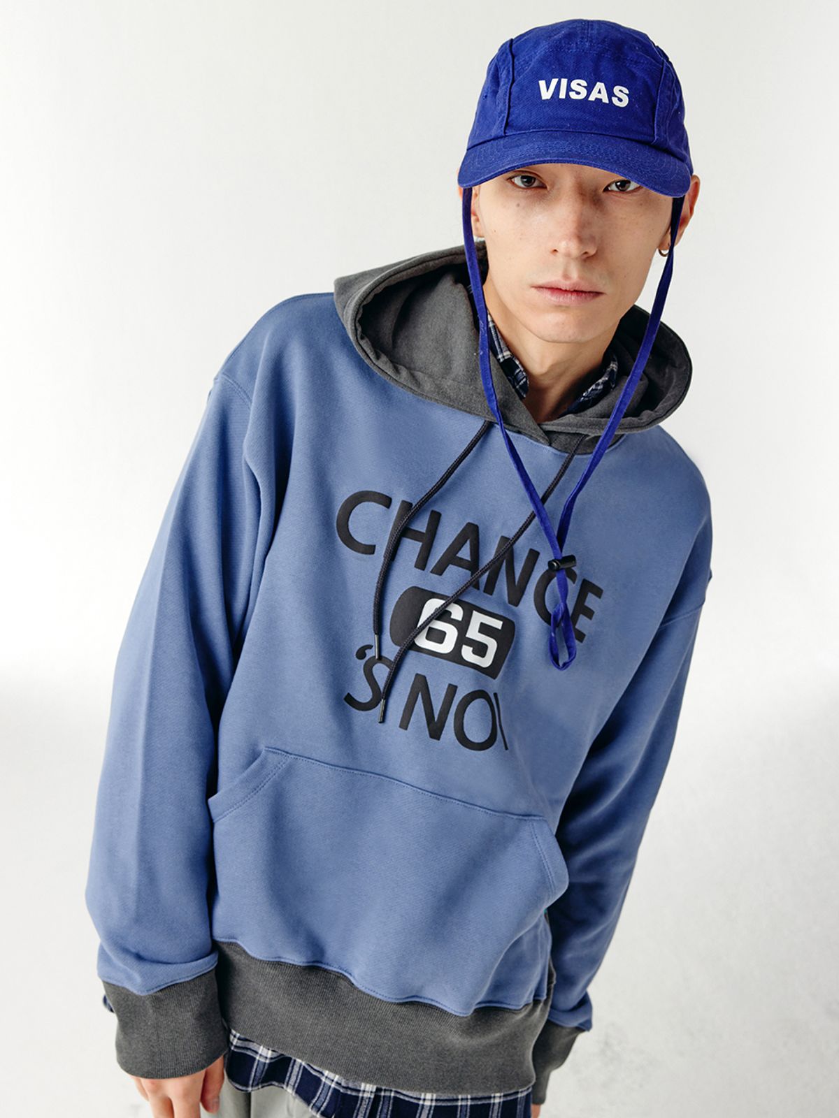 챈세스노이(CHANCE'S NOI) 바스켓 스웨트 후디드(차콜그레이멜란지네이비)/BAMXHDW