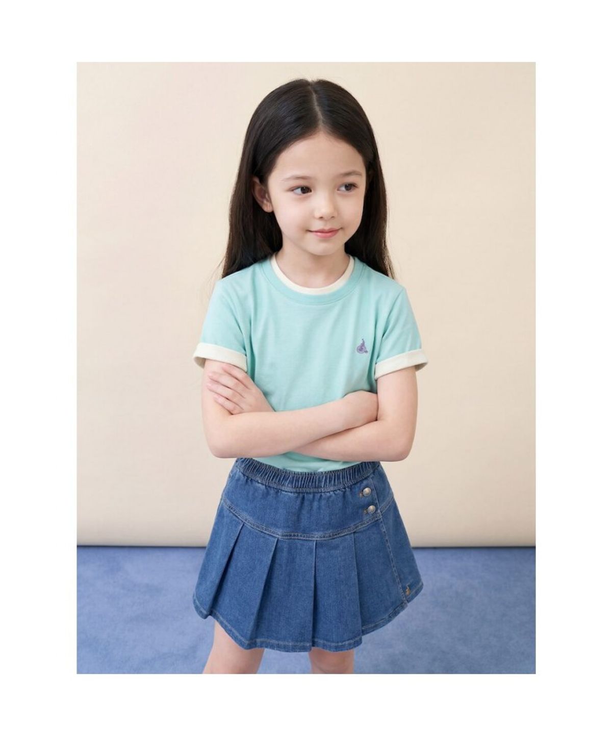 빈폴 키즈(BEANPOLE KIDS) [Essential] 수피마 베이직 반소매 티셔츠 - 라이트 그린 (BI6242UE1L)