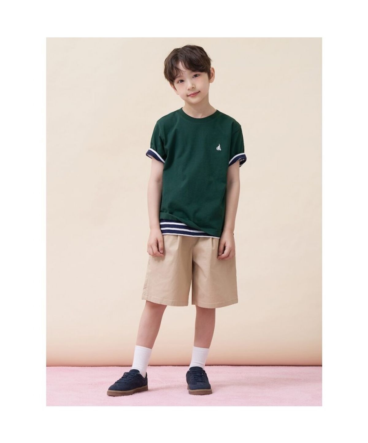 빈폴 키즈(BEANPOLE KIDS) [Essential] 수피마 베이직 반소매 티셔츠 - 그린 (BI6242UE1M)