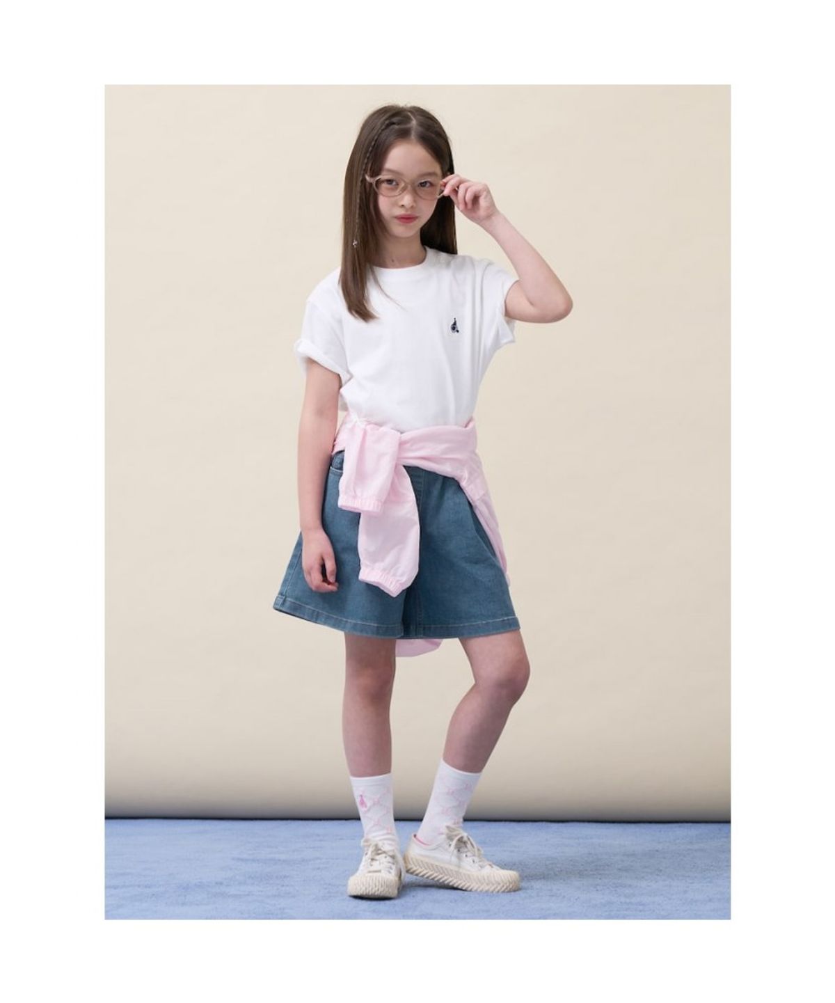 빈폴 키즈(BEANPOLE KIDS) [Essential] 수피마 베이직 반소매 티셔츠 - 아이보리 (BI6242UE10)