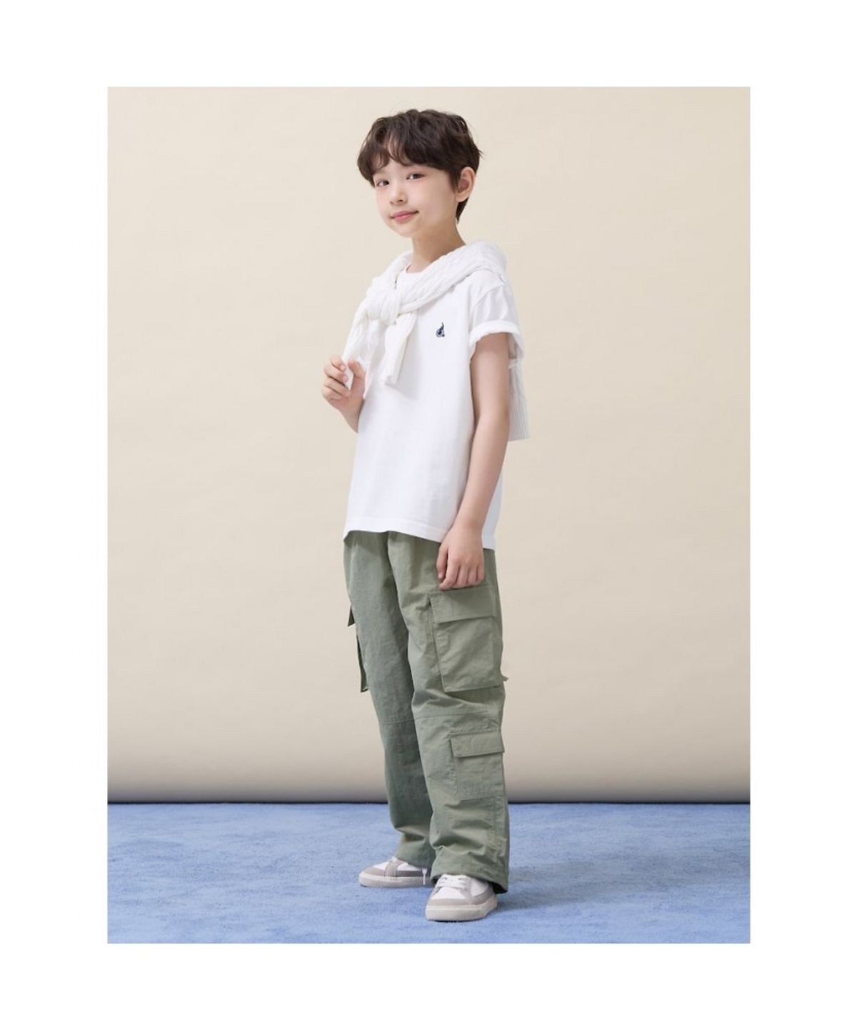 빈폴 키즈(BEANPOLE KIDS) [Essential] 수피마 베이직 반소매 티셔츠 - 아이보리 (BI6242UE10)