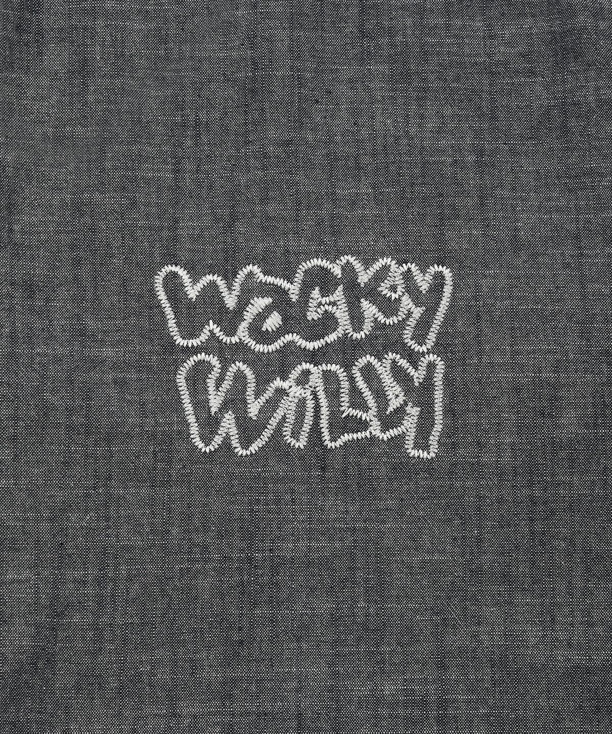 와키윌리(WACKY WILLY) 샴브레이 반팔셔츠 네이비