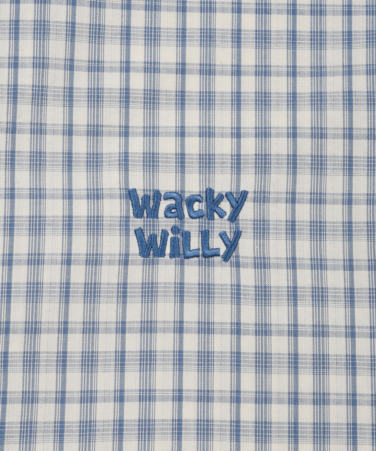 와키윌리(WACKY WILLY) 시어서커 체크 긴팔셔츠 라이트 블루