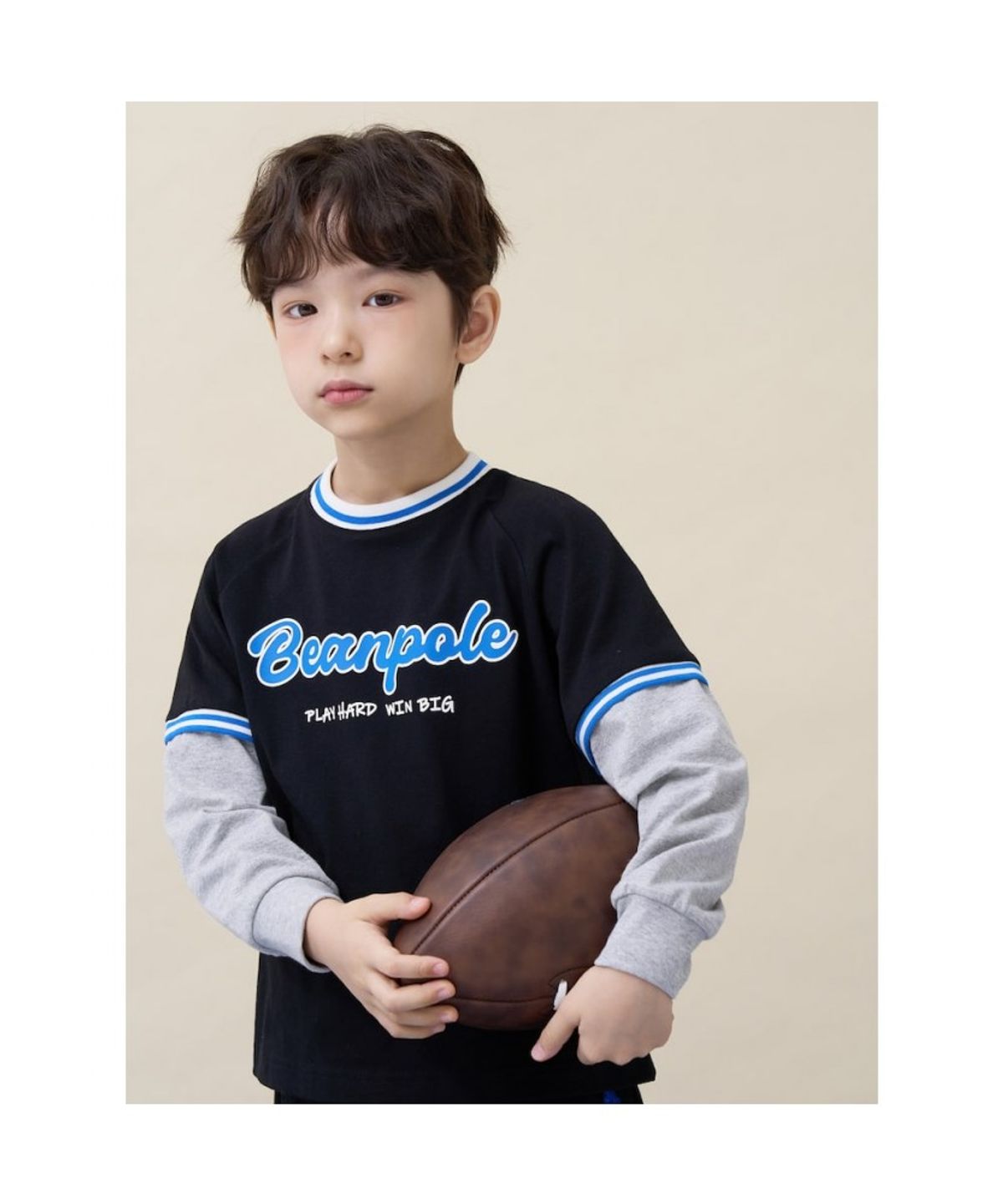 빈폴 키즈(BEANPOLE KIDS) 그래픽 레이어드 티셔츠 버뮤다 상하세트 - 블랙 (BI6241U045)