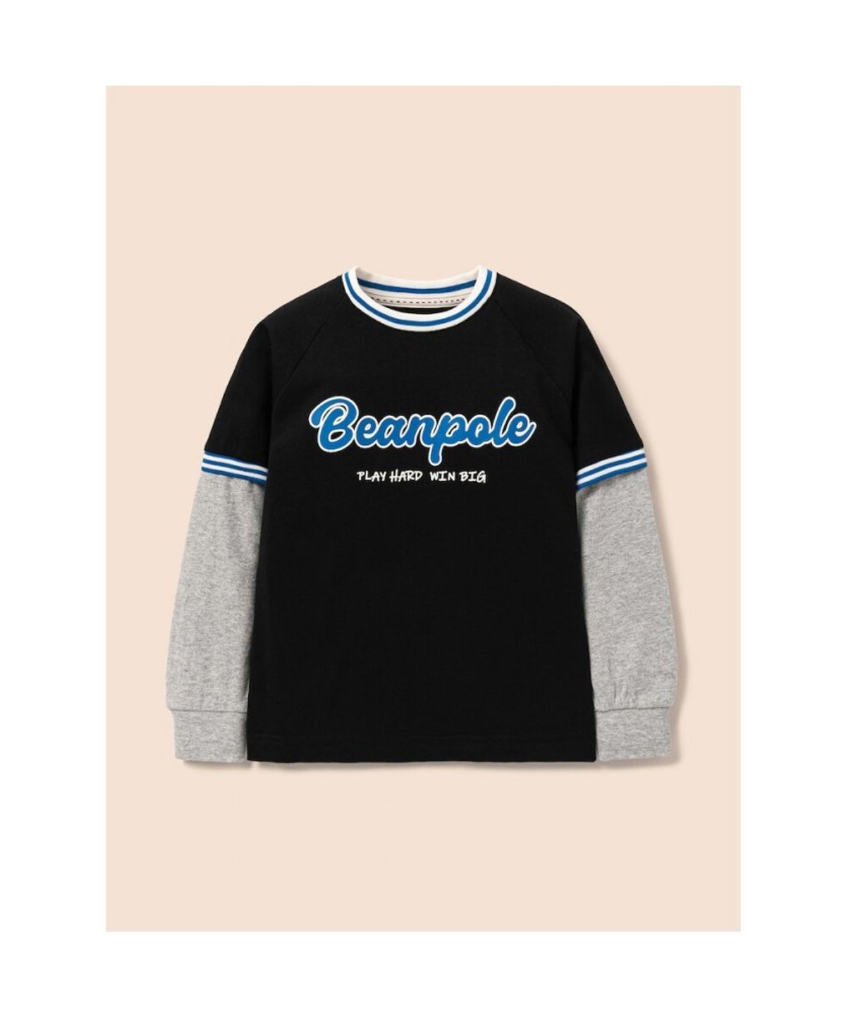 빈폴 키즈(BEANPOLE KIDS) 그래픽 레이어드 티셔츠 버뮤다 상하세트 - 블랙 (BI6241U045)