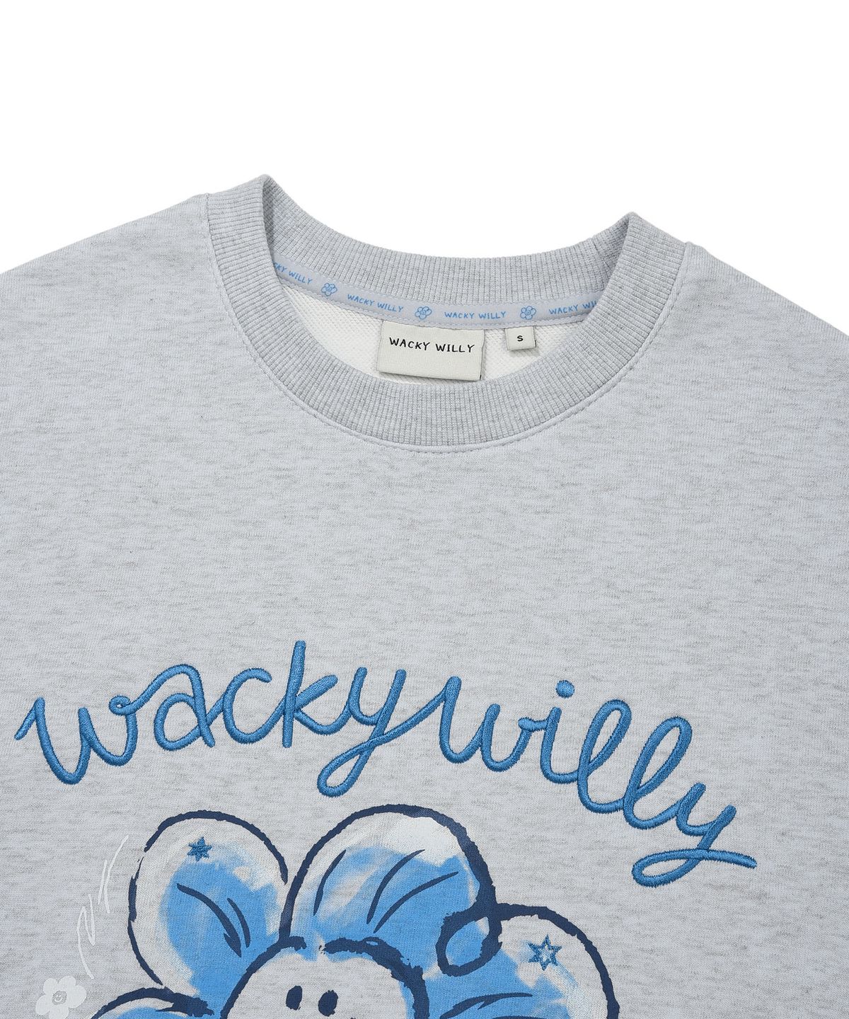와키윌리(WACKY WILLY) [26SS] 우먼스 빅릴리 그래픽 맨투맨 스카이 블루