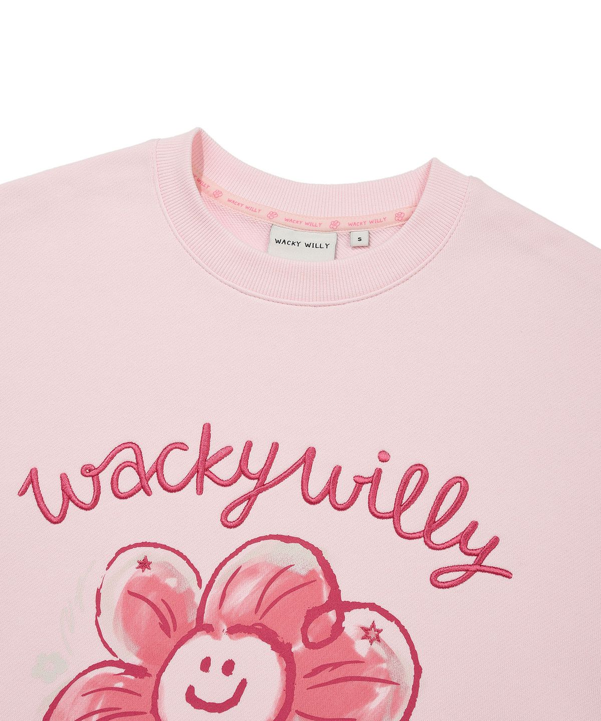 와키윌리(WACKY WILLY) [26SS] 우먼스 빅릴리 그래픽 맨투맨 핑크