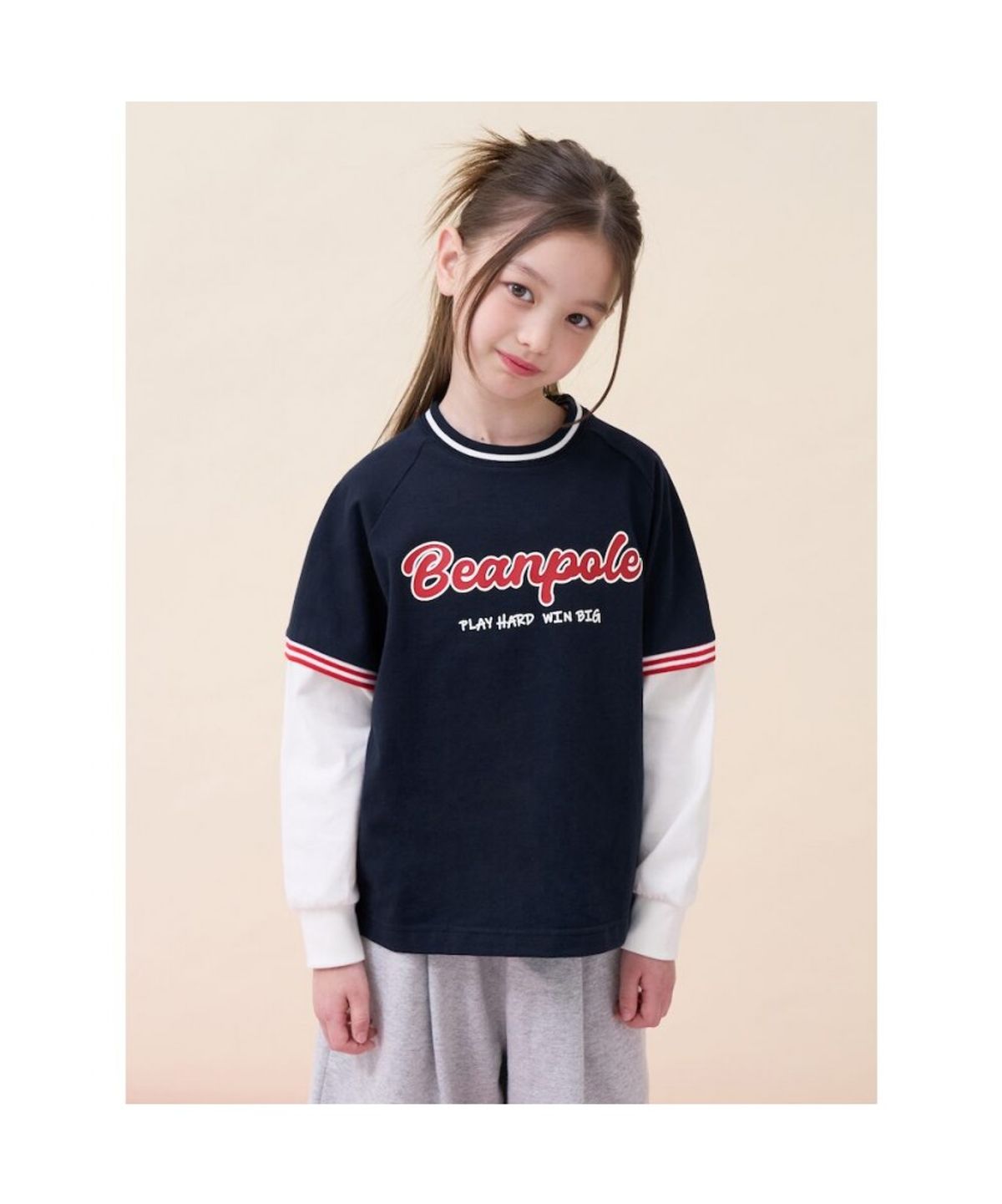 빈폴 키즈(BEANPOLE KIDS) 그래픽 레이어드 티셔츠 버뮤다 상하세트 - 네이비 (BI6241U04R)