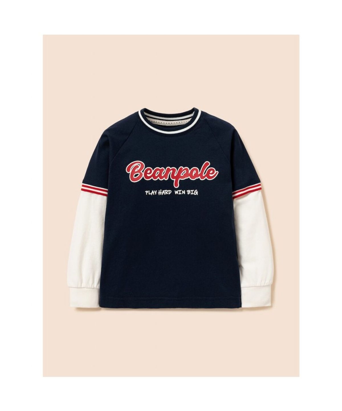 빈폴 키즈(BEANPOLE KIDS) 그래픽 레이어드 티셔츠 버뮤다 상하세트 - 네이비 (BI6241U04R)