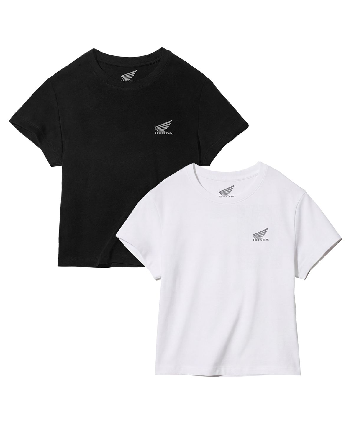핍스 모터사이클(PHYPS MOTORCYCLE) [2Pack] Womens Speed Cool Crop Short Sleeve White & Black
