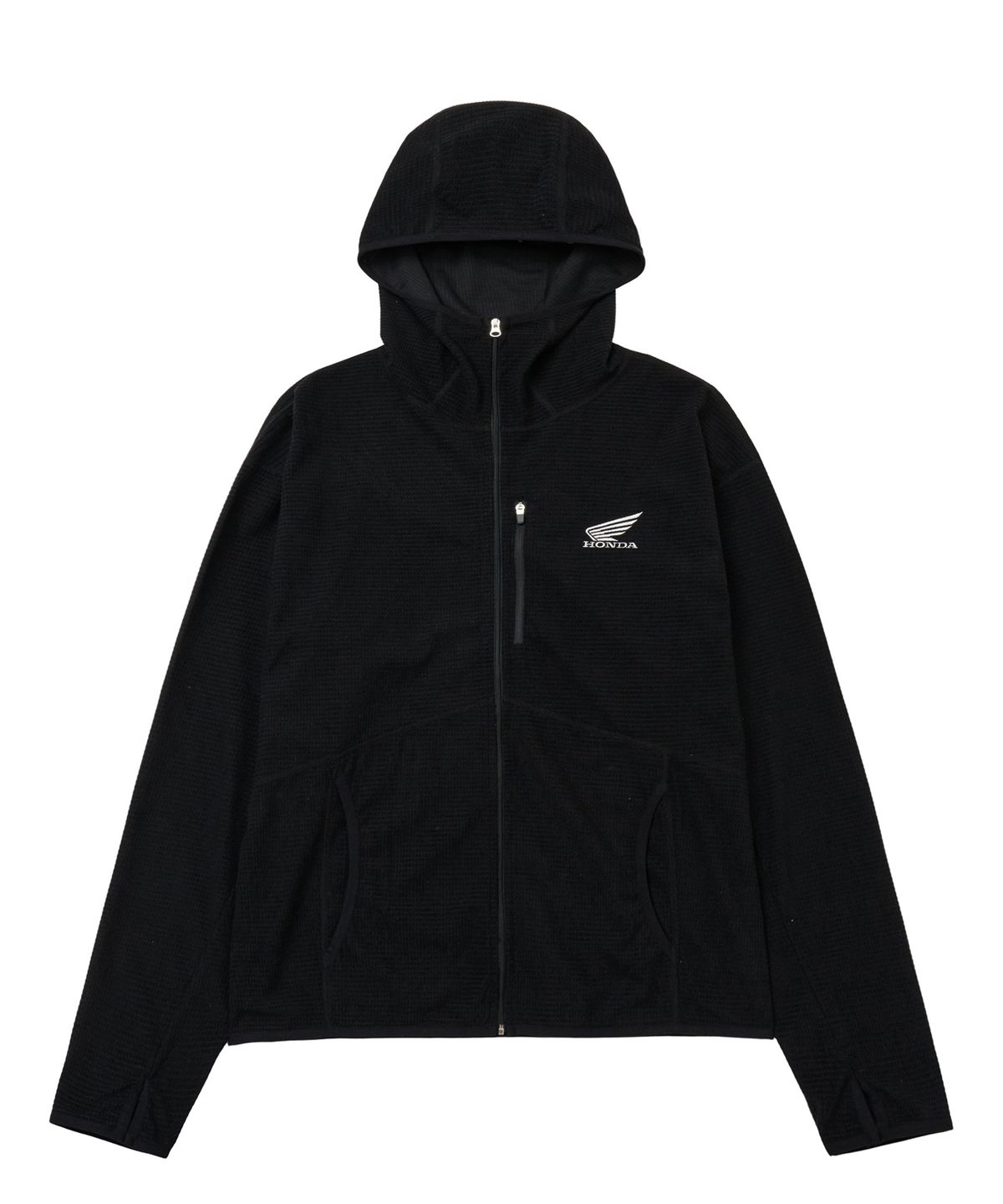 핍스 모터사이클(PHYPS MOTORCYCLE) H-Tech Grid Fleece Hoodie Zip-Up Black