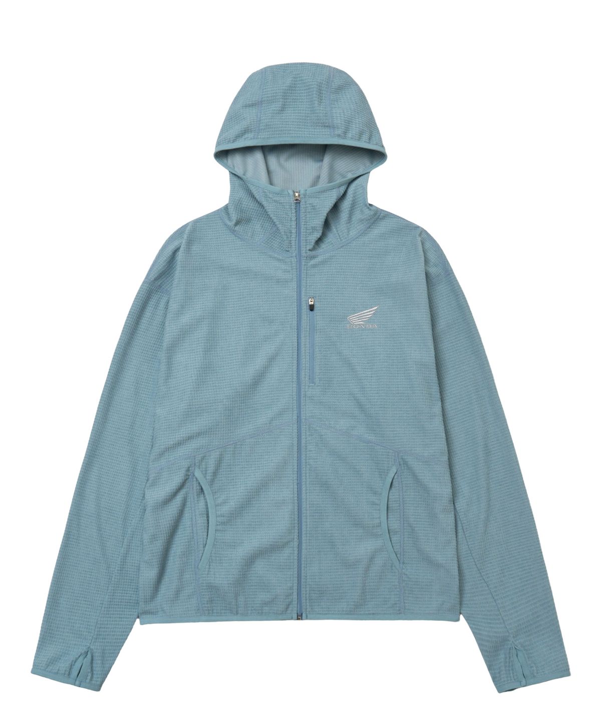 핍스 모터사이클(PHYPS MOTORCYCLE) H-Tech Grid Fleece Hoodie Zip-Up Vintage Blue